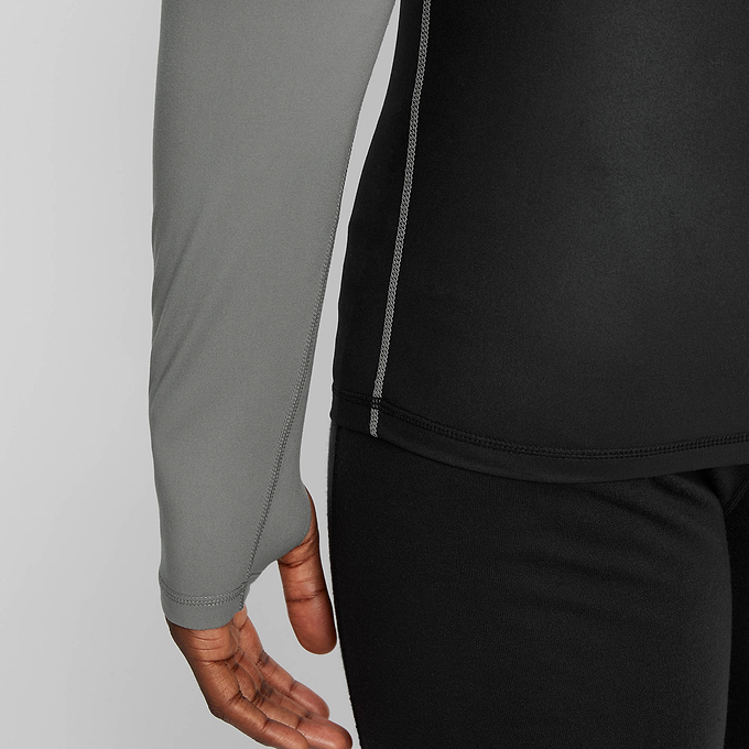 Snowdon Mens Thermal Crew Neck Base Layer - Grey Mountain Print