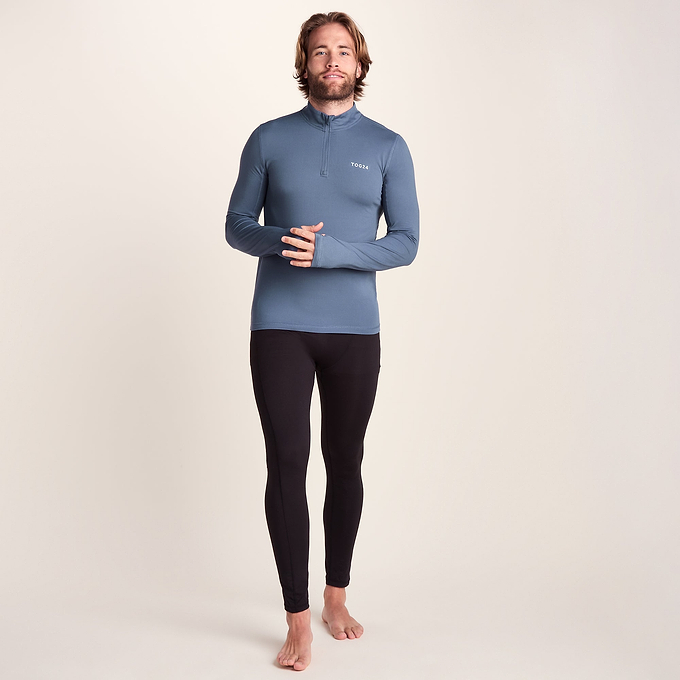 Snowdon Mens Thermal Quarter Zip Base Layer - Smokey Blue