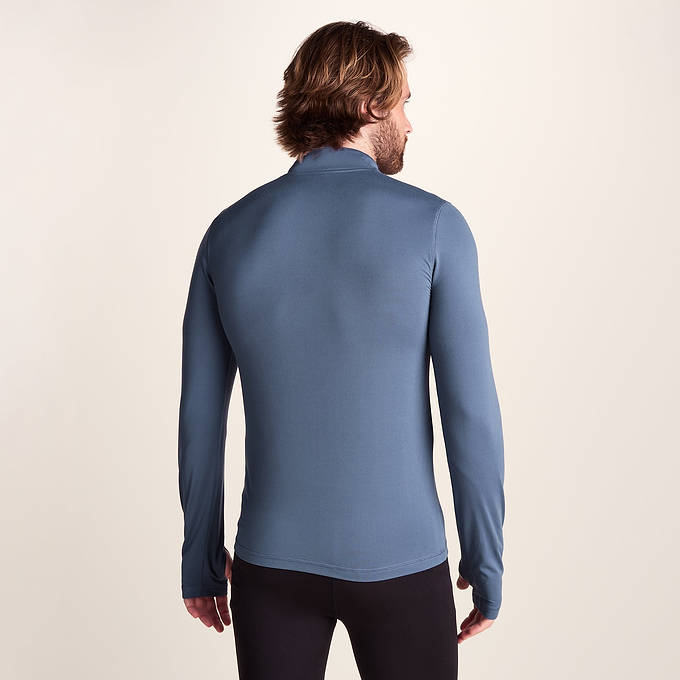 Snowdon Mens Thermal Quarter Zip Base Layer - Smokey Blue