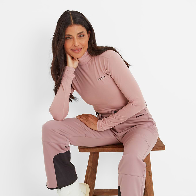 Snowdon Womens Thermal Roll Neck Base Layer - Faded Pink