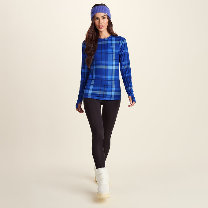 Snowdon Womens Thermal Crew Neck Base Layer - Cobalt Check