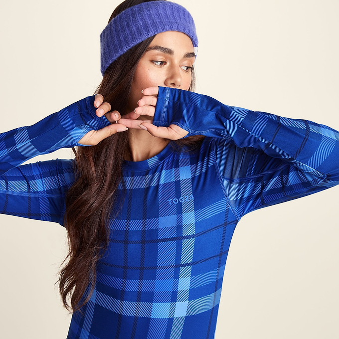 Snowdon Womens Thermal Crew Neck Base Layer - Cobalt Check