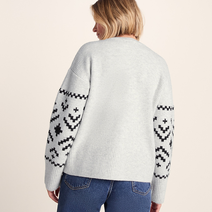 Tamara Womens Chunky Knitted Jumper - Ice Grey Marl