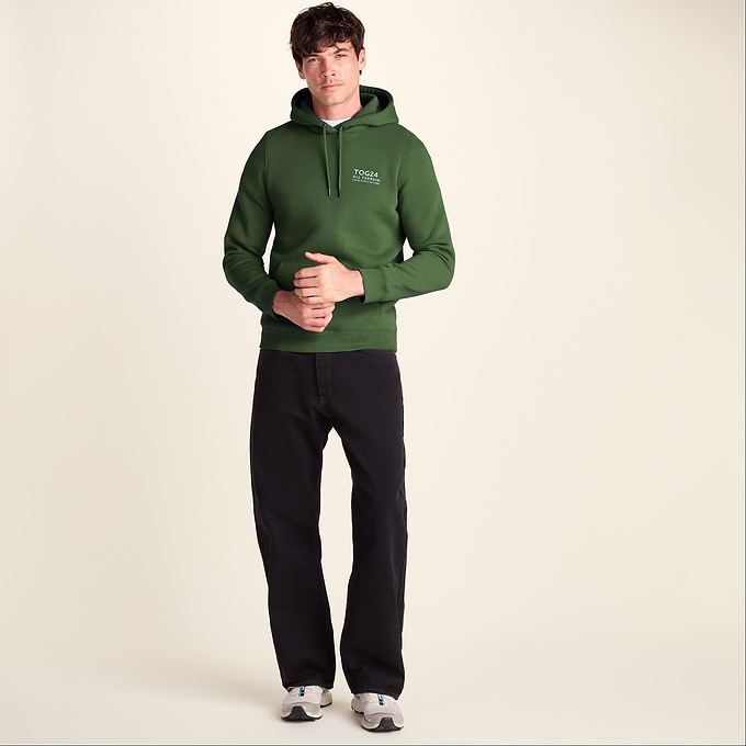Terrain Mens Supersoft Heavyweight Graphic Print Hoodie - Leaf Green