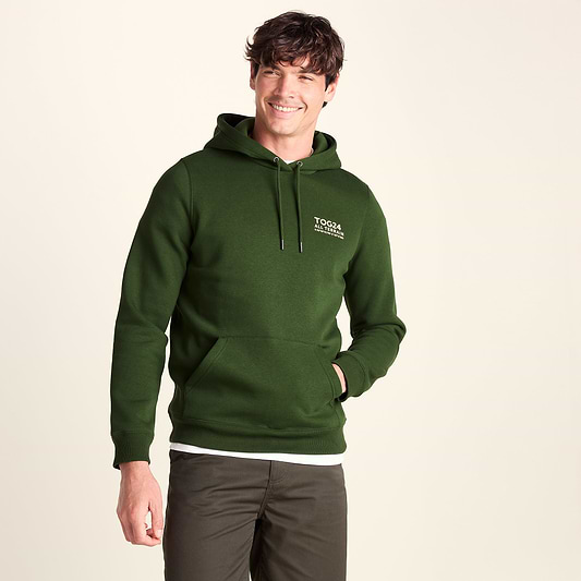 Terrain Mens Supersoft Heavyweight Graphic Print Hoodie - Leaf Green