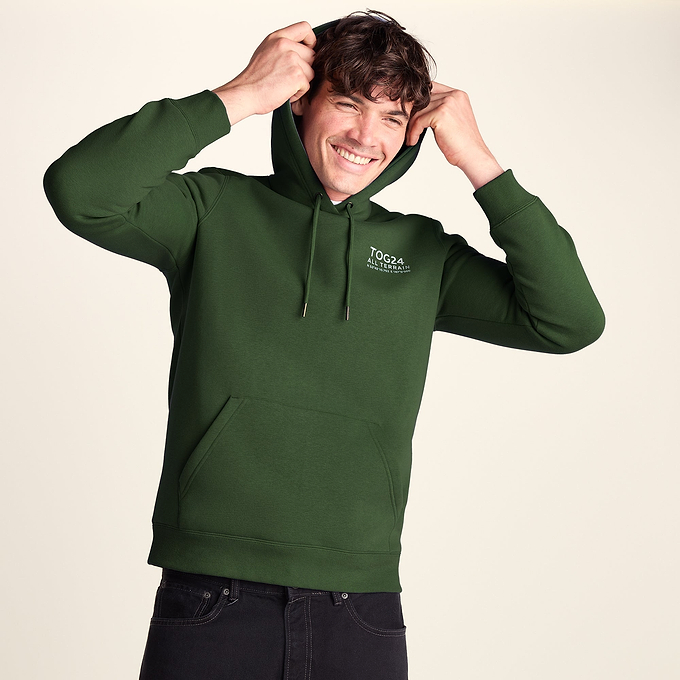 Terrain Mens Supersoft Heavyweight Graphic Print Hoodie - Leaf Green