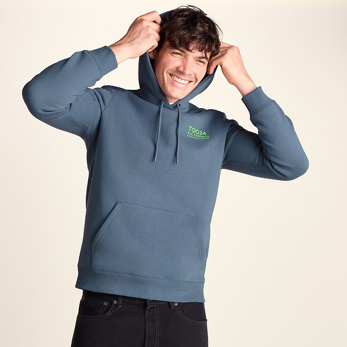 Terrain Mens Supersoft  Heavyweight Graphic Print Hoodie - Smokey Blue