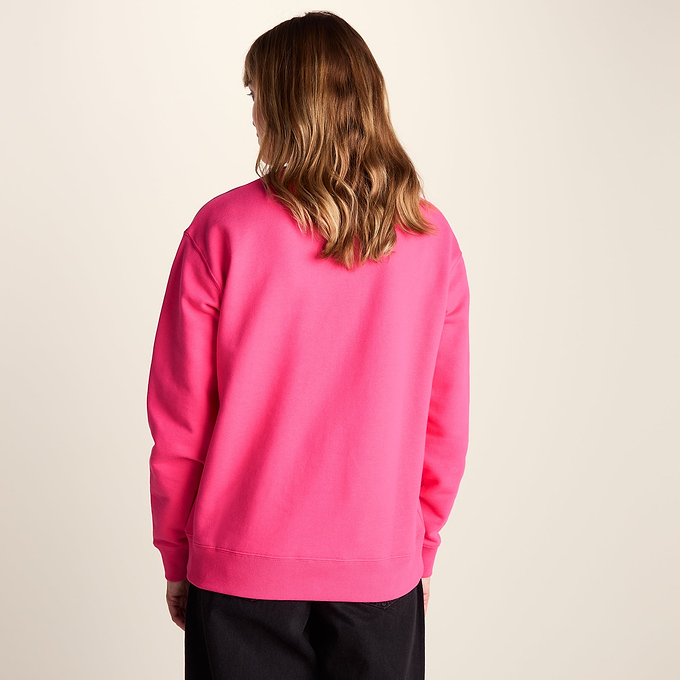 Tia Womens Heavyweight 100% Cotton Crew Neck Sweatshirt - Rich Pink