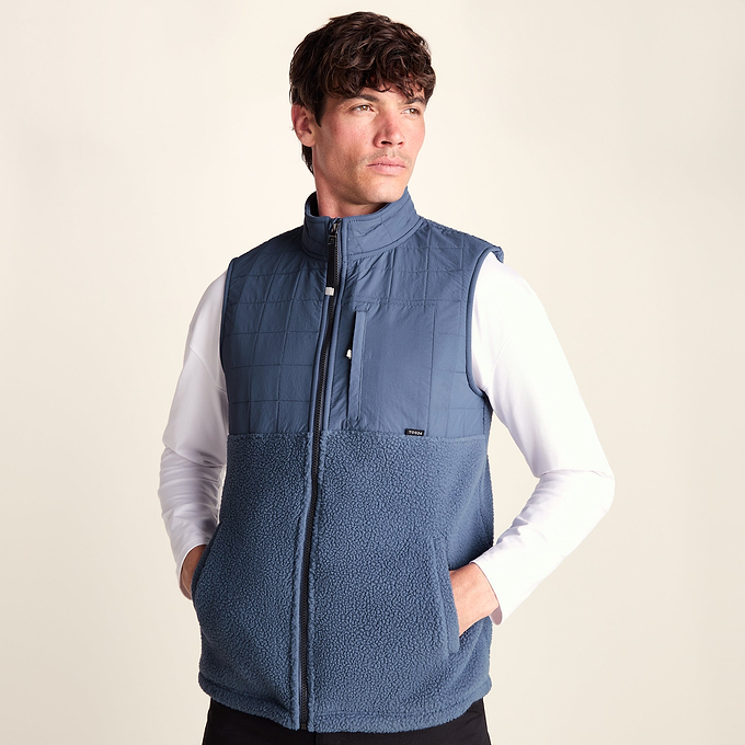Tony Mens Padded Sherpa Gilet - Smokey Blue