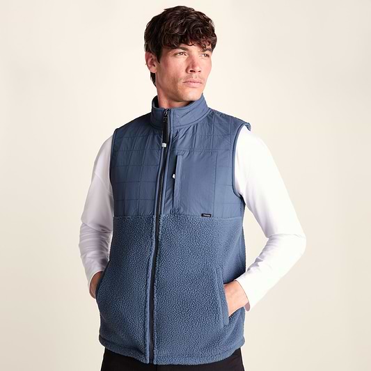 Tony Mens Padded Sherpa Gilet - Smokey Blue