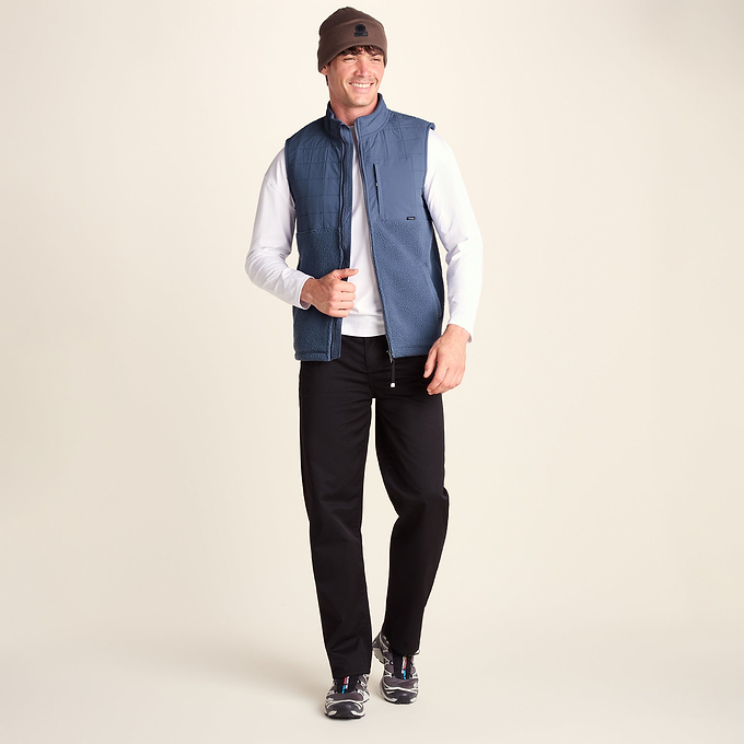 Tony Mens Padded Sherpa Gilet - Smokey Blue