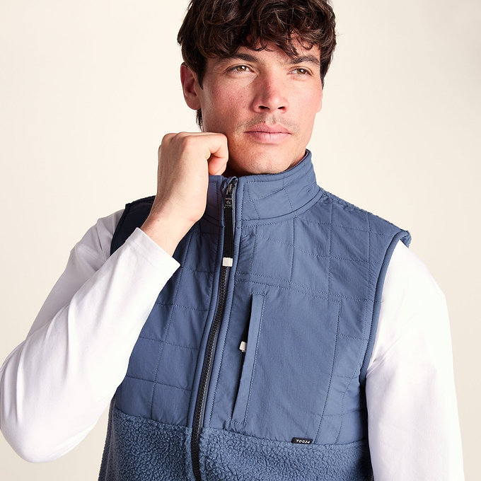 Tony Mens Padded Sherpa Gilet - Smokey Blue