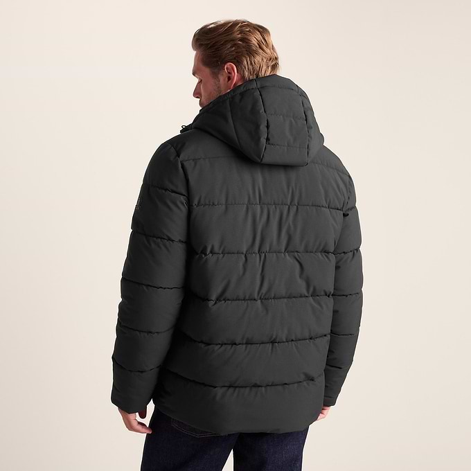 Tunnard Mens Short Shower Resistant Insulated Jacket - Black