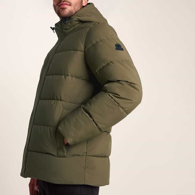 Tunnard Mens Short Shower Resistant Insulated Jacket - Khaki