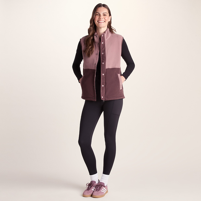 Tunston Womens Relaxed Fit Microfleece Gilet - Mauve/Dark Mauve