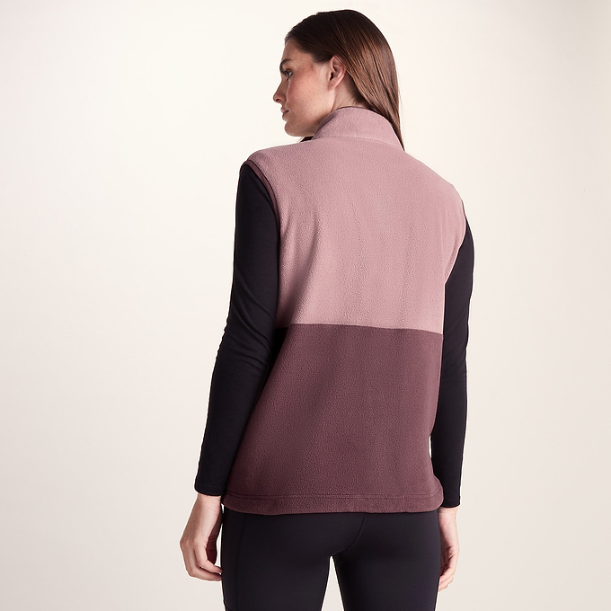 Tunston Womens Relaxed Fit Microfleece Gilet - Mauve/Dark Mauve