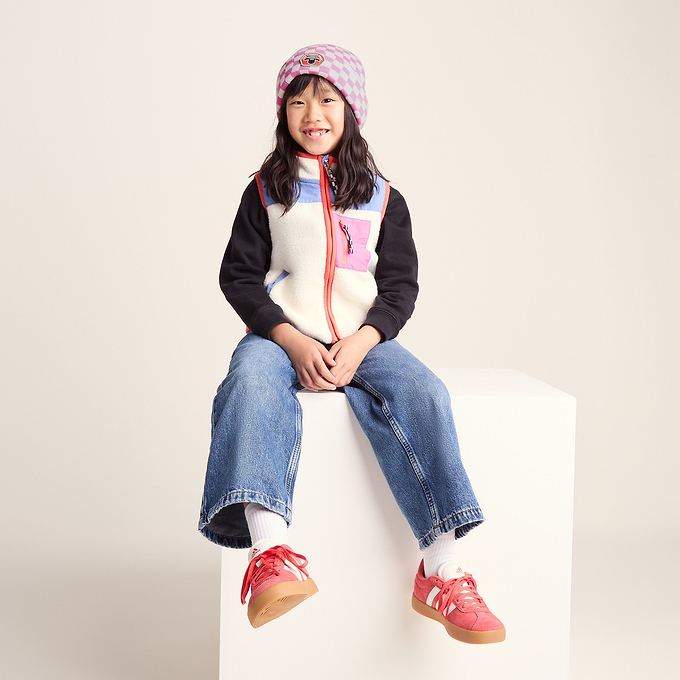 Uda Kids Shaun the Sheep Knit Hat - Pink White Checkerboard