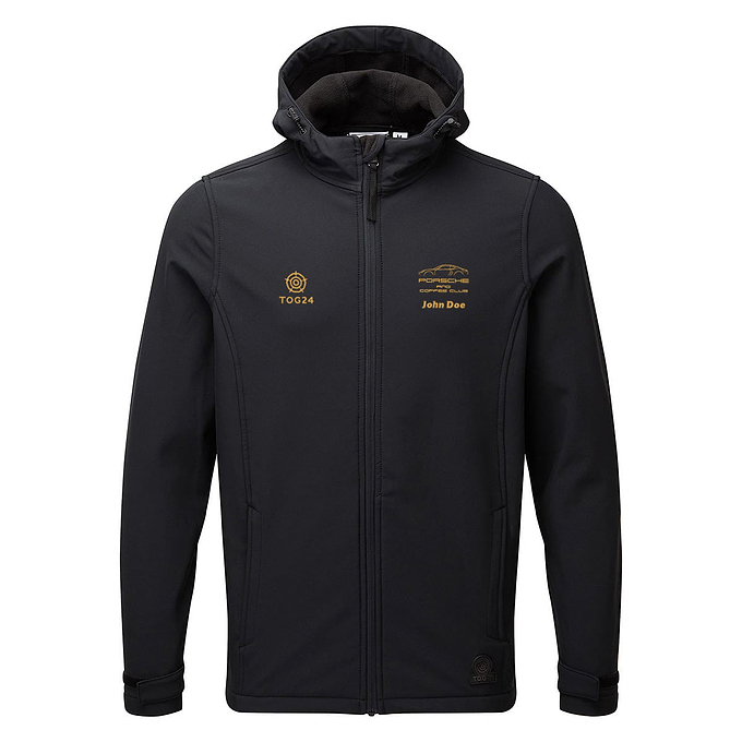 Porsche & Coffee Club Coupe Mens - Valley Softshell Hoody Black