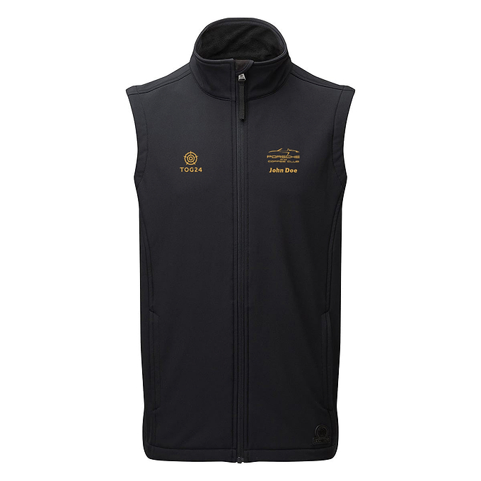 Porsche & Coffee Club Cabriolet Mens - Valley Softshell Gilet Black