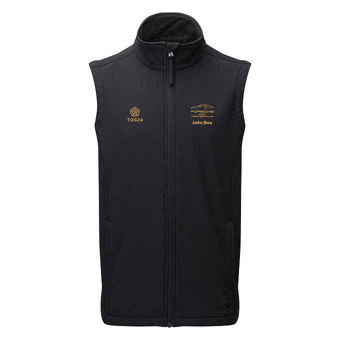 Porsche & Coffee Club Coupe Mens - Valley Softshell Gilet Black