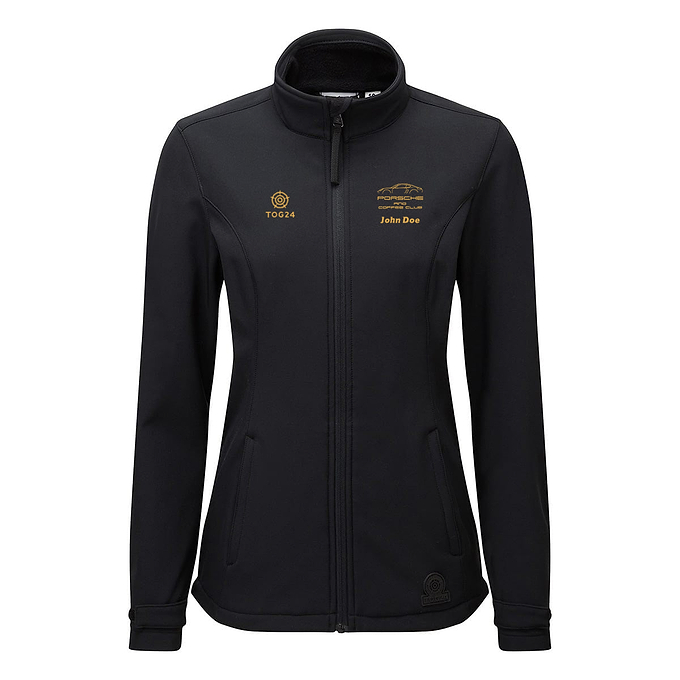 Porsche & Coffee Club Coupe Womens - Valley Softshell Jacket Black