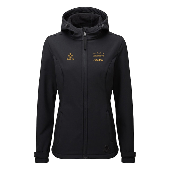 Porsche & Coffee Club Cabriolet Womens - Valley Softshell Hoody Black