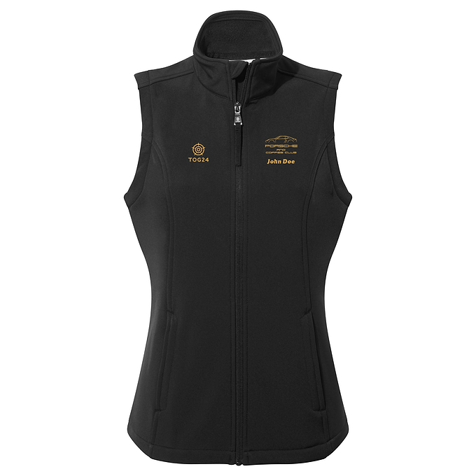 Porsche & Coffee Club Coupe Womens - Valley Softshell Gilet Black