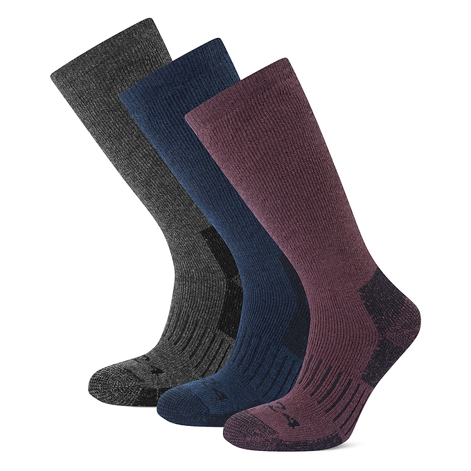 Villach 3 Pack Womens Trek Socks - Dk Indigo/Dk Mauve/Dk Grey Marl