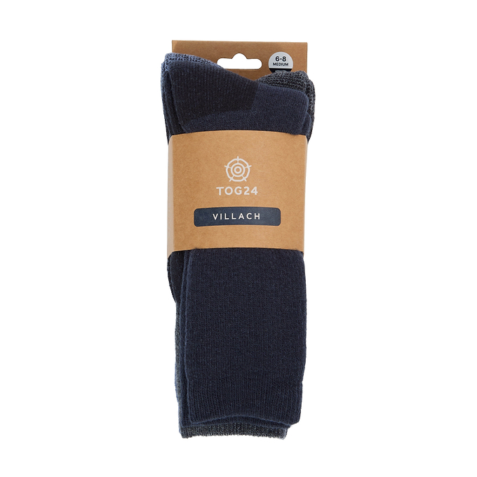 Villach 3 Pack Mens Trek Socks - Dark Indigo/Smokey Blue/Dk Grey Melange