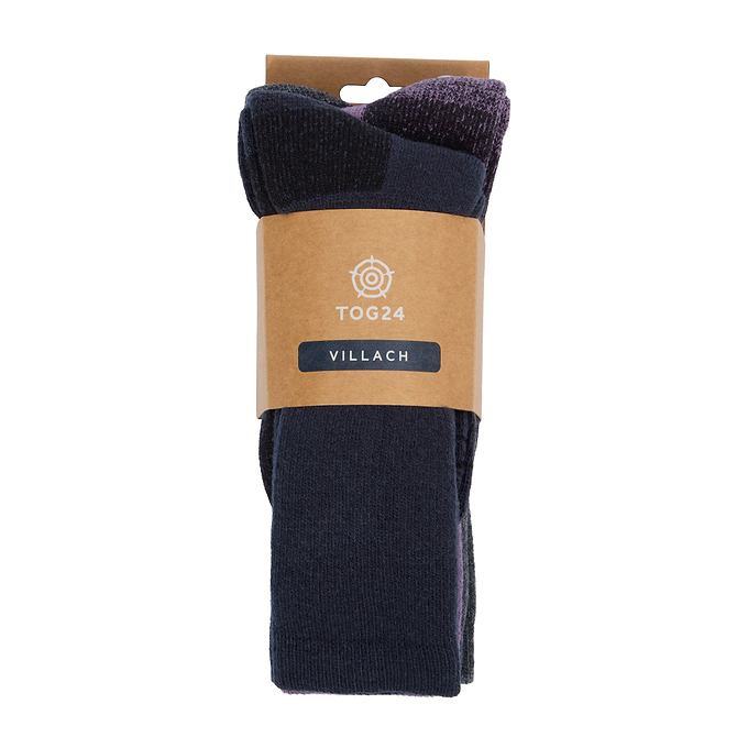 Villach 3 Pack Womens Trek Socks - Dark Indigo/Smokey Purple/Dk Grey Melange