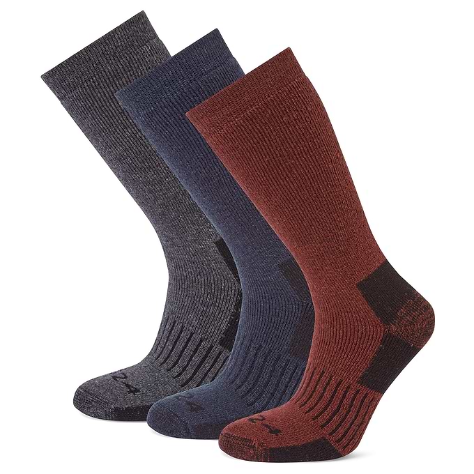 Villach 3 Pack Mens Trek Socks - Dark Grey Marl/Port/Dark Indigo