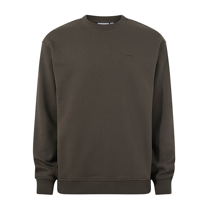 Warren Mens Relaxed Fit 100% Cotton Heavyweight Sweat - Ash Brown