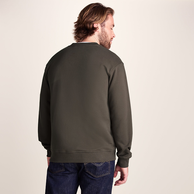 Warren Mens Relaxed Fit 100% Cotton Heavyweight Sweat - Ash Brown