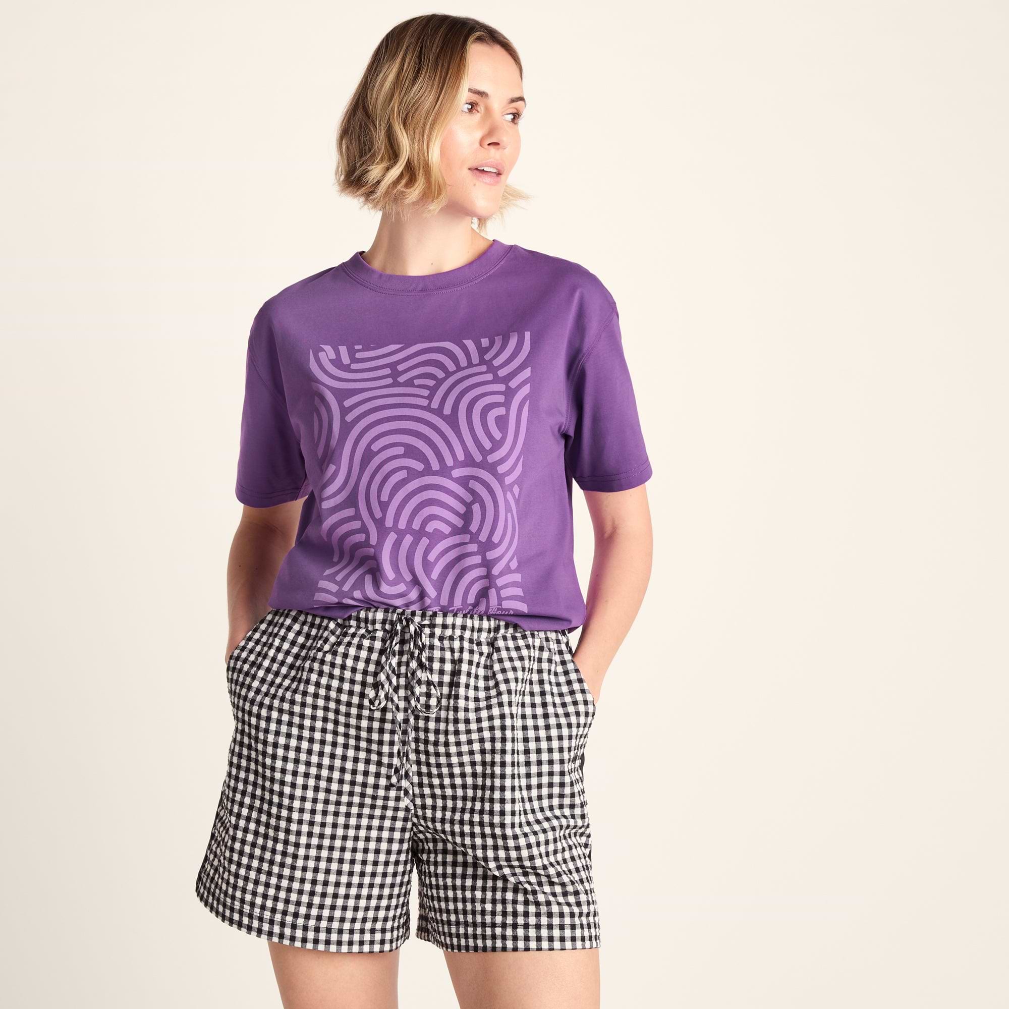 Wave Womens Relaxed Fit T-Shirt in Dark Orchid | TOG24