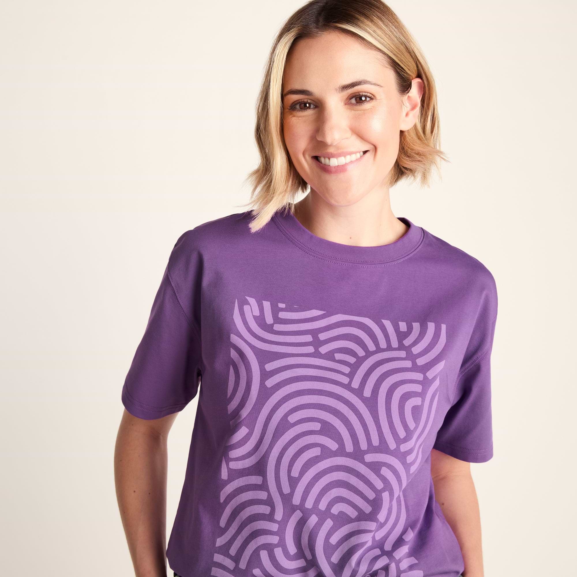 Wave Womens Relaxed Fit T-Shirt in Dark Orchid | TOG24