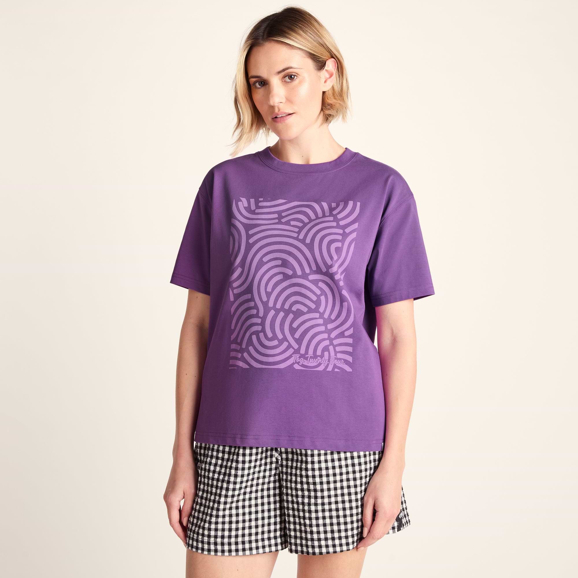 Wave Womens Relaxed Fit T-Shirt in Dark Orchid | TOG24