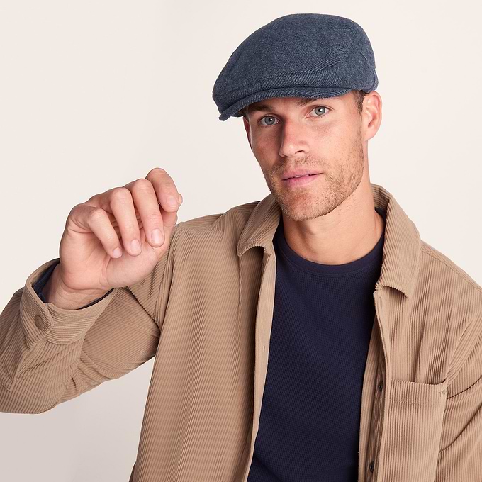 Weighton Knit Flat Cap - Blue Marl