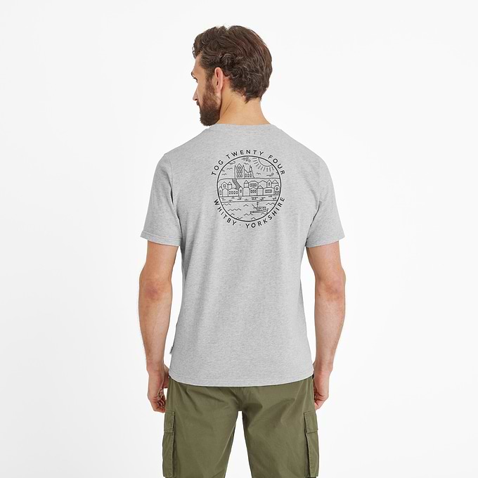 Whitby Mens 100% Cotton Supersoft T-Shirt - Light Grey Marl
