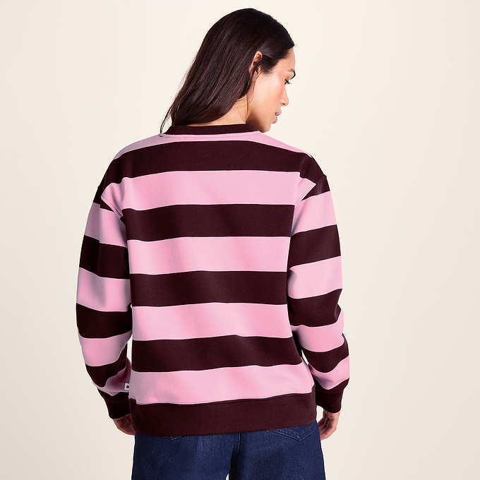 Yuri Womens Supersoft Crew Neck Striped Sweatshirt - Huckleberry Stripe