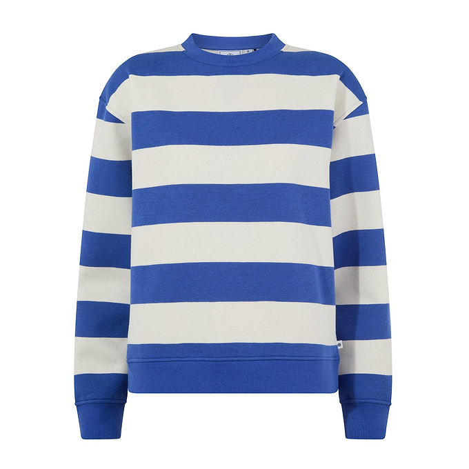 Yuri Womens Supersoft Crew Neck Striped Sweatshirt - Cobalt Stripe