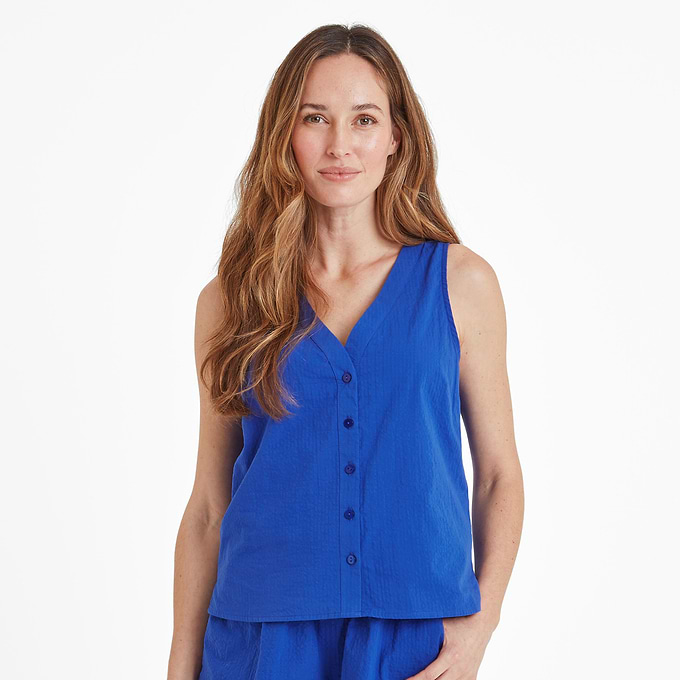 Zuzanna Womens Supersoft Button Down Vest - Ultramarine Blue
