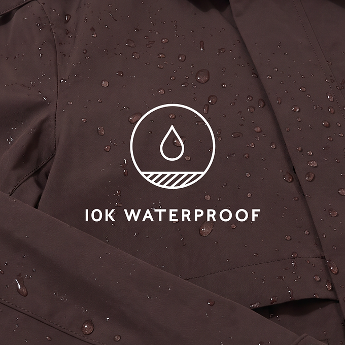 Alva Womens Waterproof Trench Coat - Chocolate Brown