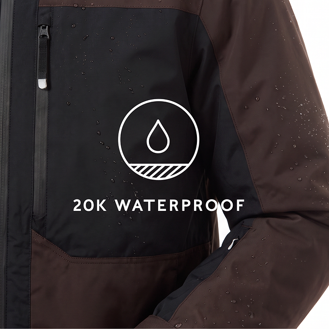 Avoriaz Mens Performance Waterproof Insulated Ski Jacket - Chocolate Brown