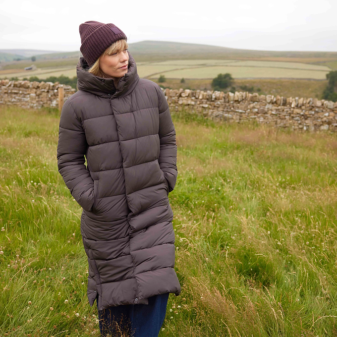 Bartlett Womens Longline Insulated Padded Coat - Chocolate Brown