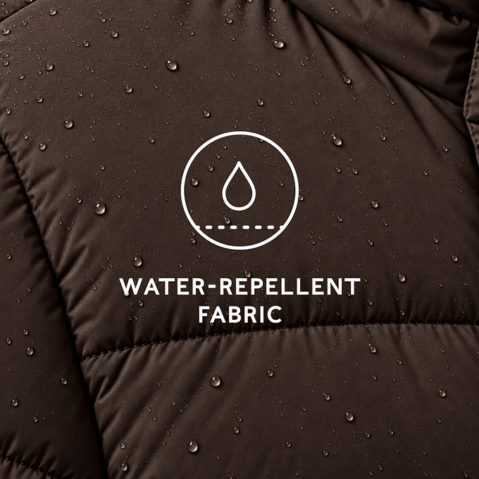 Bartlett Womens Longline Insulated Padded Coat - Chocolate Brown