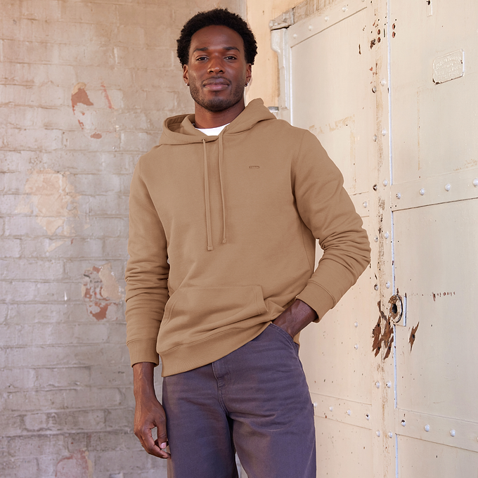 Carlton Mens Oversized Heavyweight 100% Cotton Hoody - Soft Brown