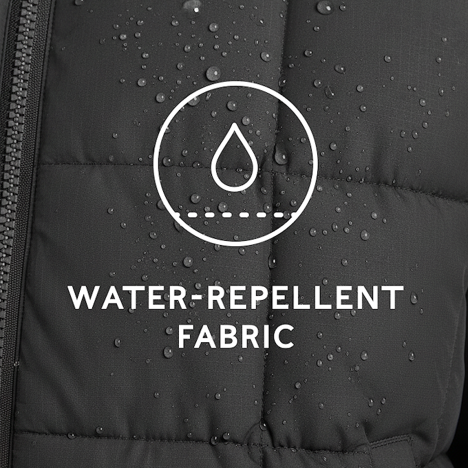 Else Womens Oversized Shower Resistant Heavy Padded Jacket - Black