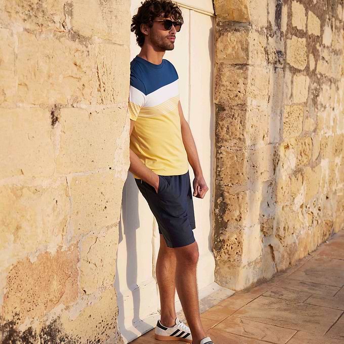Farndon Mens T-Shirt - Inky Blue/Sunflower