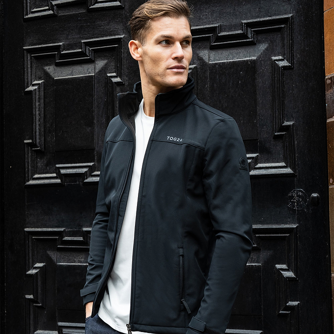 Feizor Mens Shower Resistant Softshell Jacket - Black