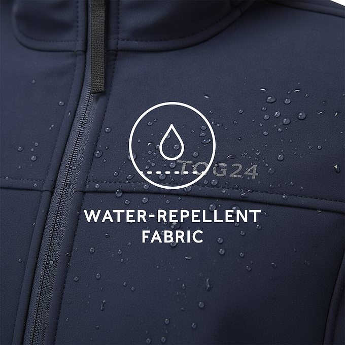 Feizor Mens Shower Resistant Softshell Hooded Jacket - Navy